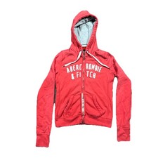 Abercrombie  Fitch Pink Zip Hoodie Spell Out Logo Womens M