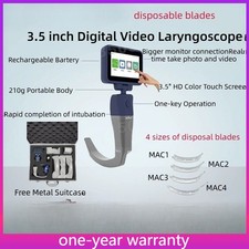 3.5" Touch Screen Anesthesia Video Laryngoscope with 4 Size Disposable Blades