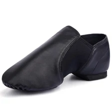 Linodes Unisex 006 PU Leather Upper Slip-on Jazz Shoe for Women and Men's Dance