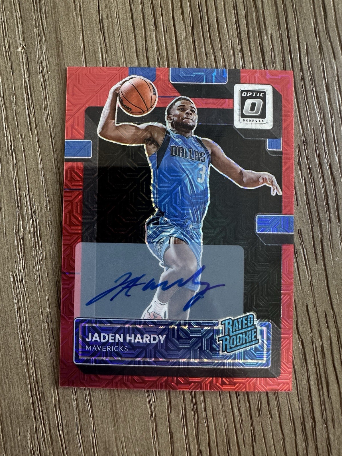 2022-23 Donruss Optic-Rated Rookie Autographs #248 Jaden Hardy Red Choice Prizm