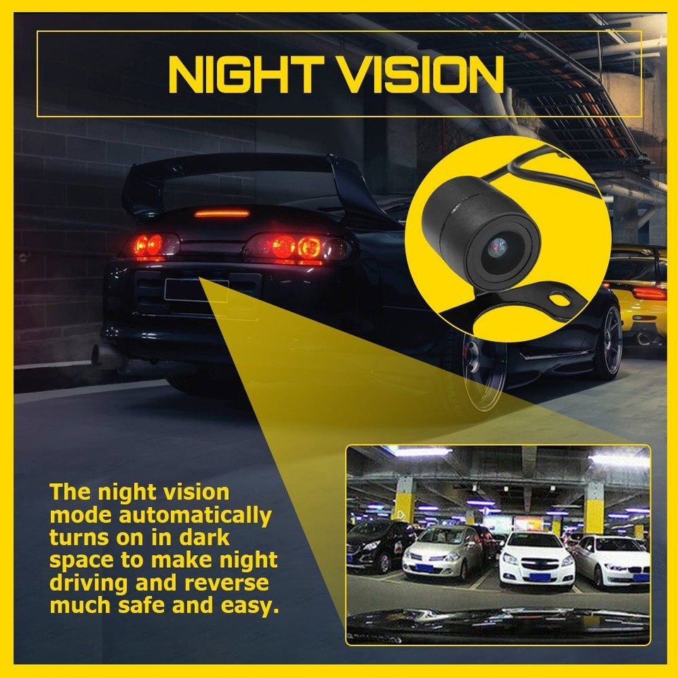 170掳 Car Reverse View Backup Night Vision Parking Camera HD Front/Rear ...