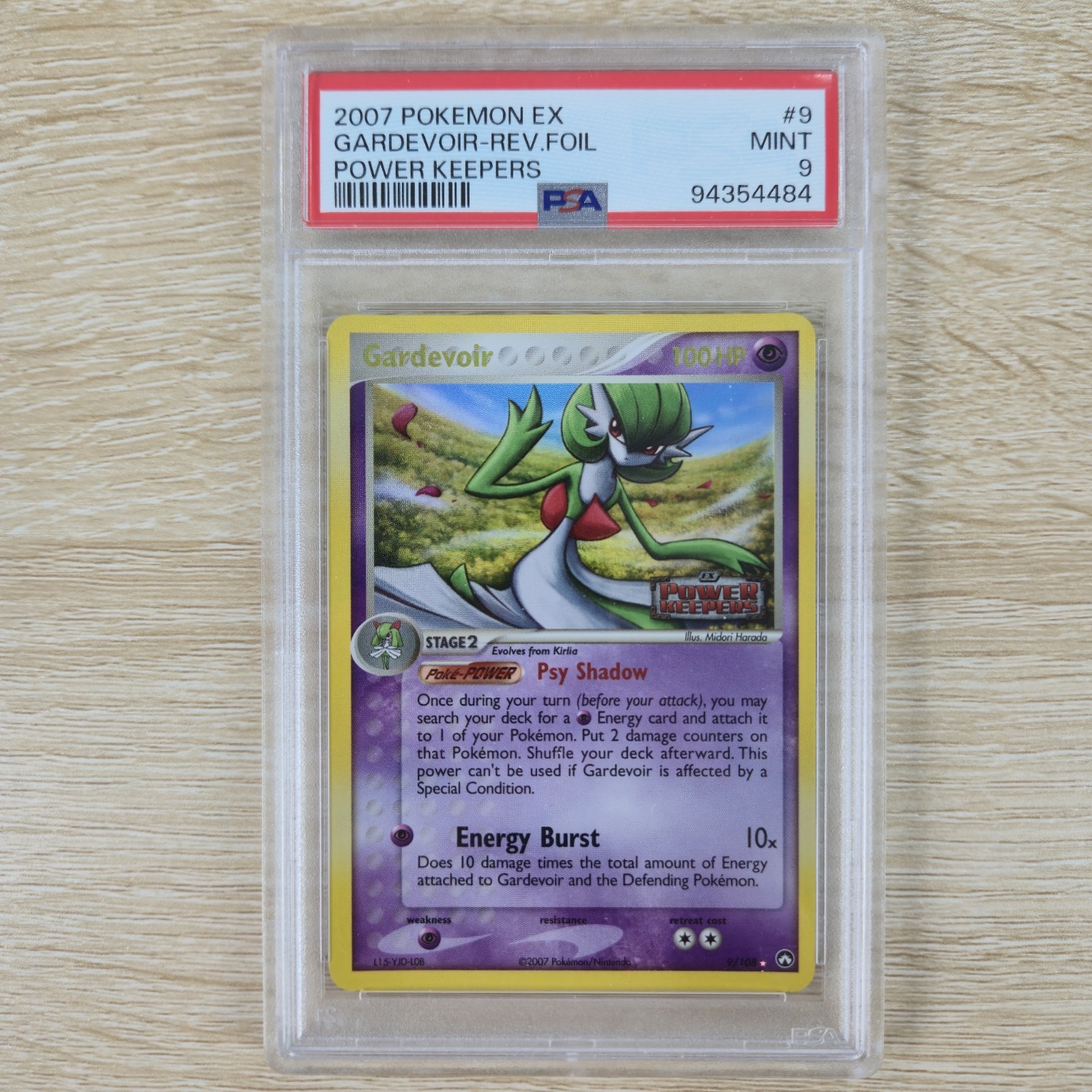 PSA 9 Gardevoir 9/108 Power Keepers Reverse Holo Rare Nintendo Pokémon Card