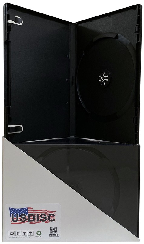 5 USDISC DVD Cases Standard 14mm Economy, Single 1 Disc (Black)