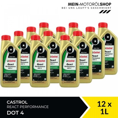 Castrol React Performance DOT 4 Bremsflüssigkeit 12x1 Liter = 12 Liter