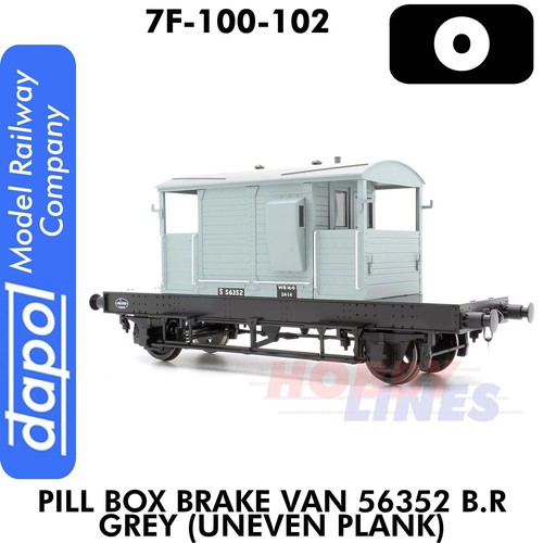 Pillenkasten Bremse Van 56352 B.R grau unebene Planke 1:43 O Dapol 7F-100-102 | Zustand: New