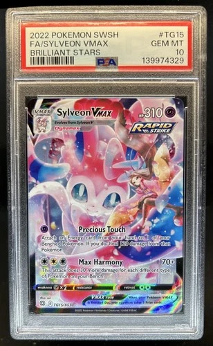 2022 Pokemon SWSH Brilliant Stars Sylveon VMAX Trainer Gallery #TG15/TG30 PSA 10