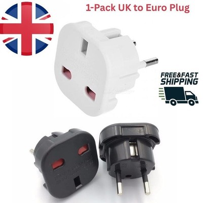 UK auf EU Euro Europa Europäischer Reiseadapter Stecker 2 Pin Adapter