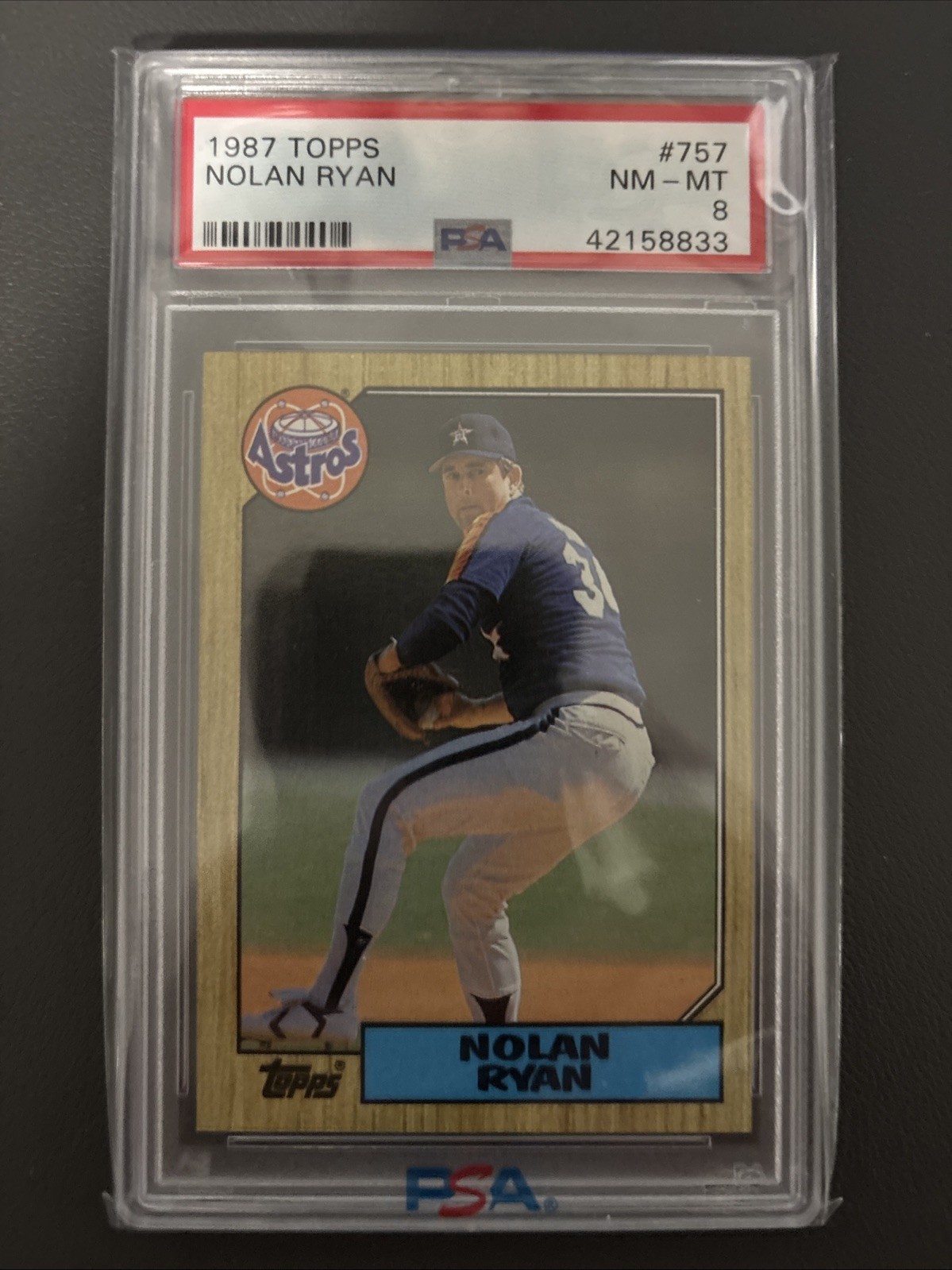 1987 Topps NOLAN RYAN #757 - PSA 8 (NM-MT)
