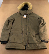Wantdo Women's Size Large Army Green Faux Fur Trim Hooded Winter Parka Coat NWT