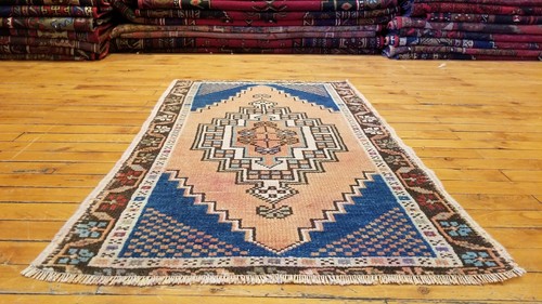 Antique Turkish Tribal Rug 1'11"× 3'1"