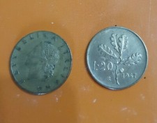 moneta da 20 LIRE ramo quercia del 1957 gambo del 7 largo 