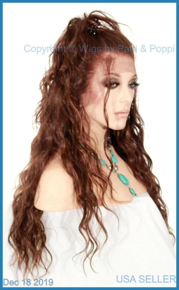 ENCAJE SUIZO | MONOTOP | PARTE EN CUALQUIER LUGAR | PELUCA LARGA AMIGABLE CON EL CALOR | P4.27.30 1392 Foto 4 de 4