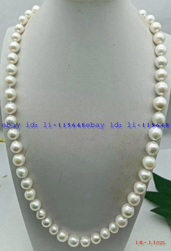 Шикарный натуральный моды 10-13 мм пресноводный культивированный жемчуг ожерелье 24-36 дюймов - Изображение 2 из 4