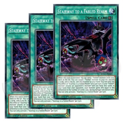 Yugioh - Stairway to a Fabled Realm x 3 - 1st Edition LP - Plus Free Holo  Card | eBay
