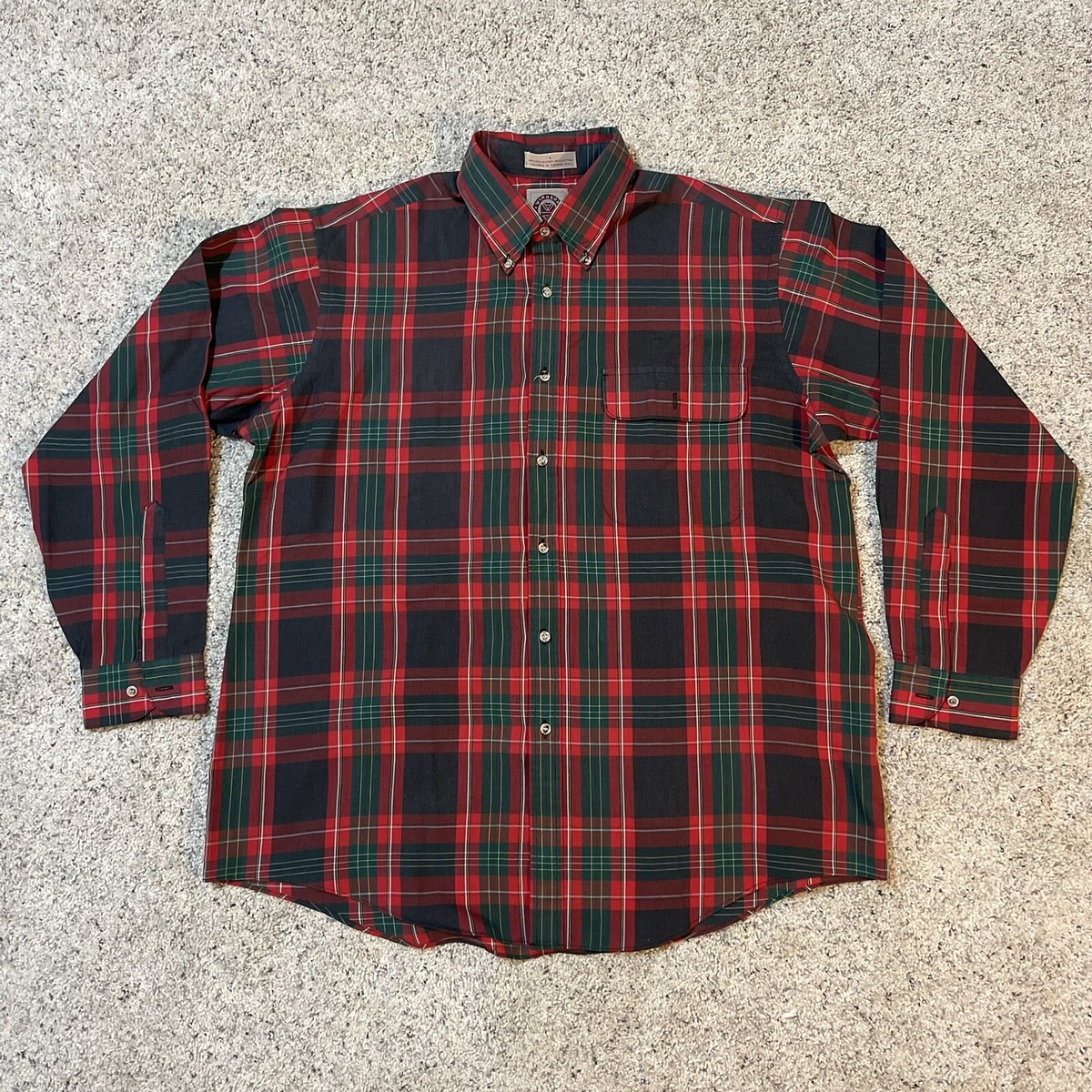 Vtg Windsor Authentic Tartan Madras Plaid Long Sleeve Button Shirt 