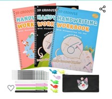 XQIANWJ A4 SIZE HANDWRITING Workbook Set For Kids 3D Grooves