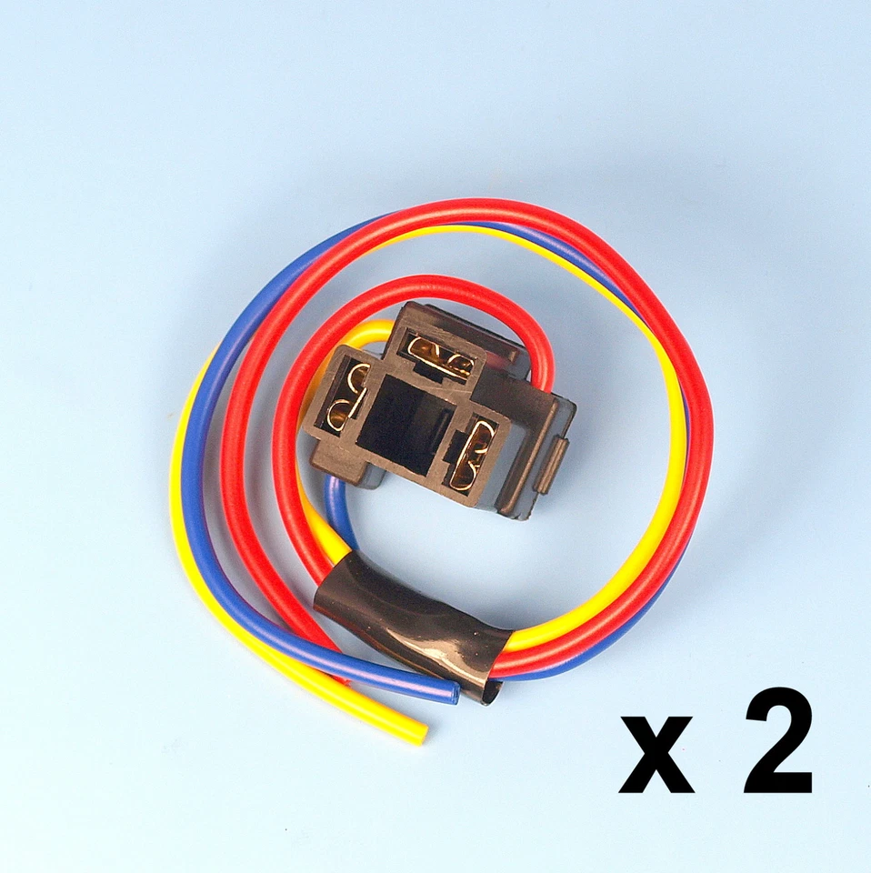 2 x H4 3 Pin Headlight Replacement Repair Bulb Holder Connector Plug Wire Socket