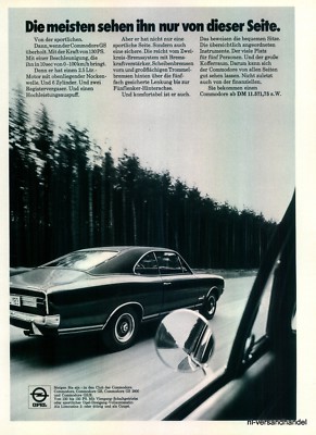 OPEL-COMMODORE-SEITE-1971-Reklame-Werbung-genuine Advert-La publicité-nl-Versand