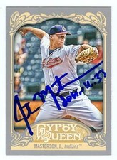 Justin Masterson autographed baseball card (Indians) 2012 Topps Gypsy Queen #274