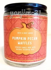 BATH AND BODY WORKS SINGLE WICK CANDLE - PUMPKIN PECAN WAFFLES - 7OZ - NEW