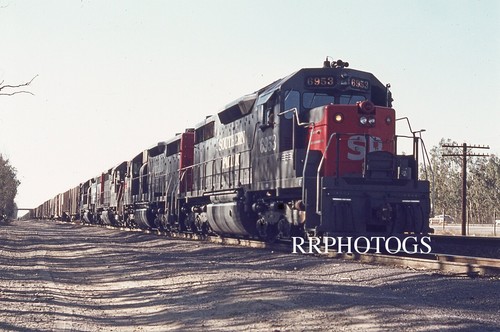 RR SLIDE SOUTHERN PACIFIC SP EMD SD35 LOCOMOTIVE #6953 Cir 1975