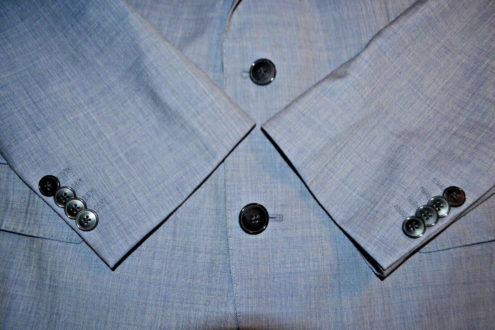 Hugo Boss Men Marzotto Super 110 Blue Wool Dual Vent Sports Coat Sz 44R thumbnail 9