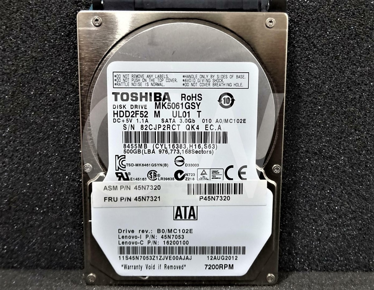 MK5061GSY HDD2F52 TOSHIBA 500GB 7.2K RPM 3Gb/s 2.5