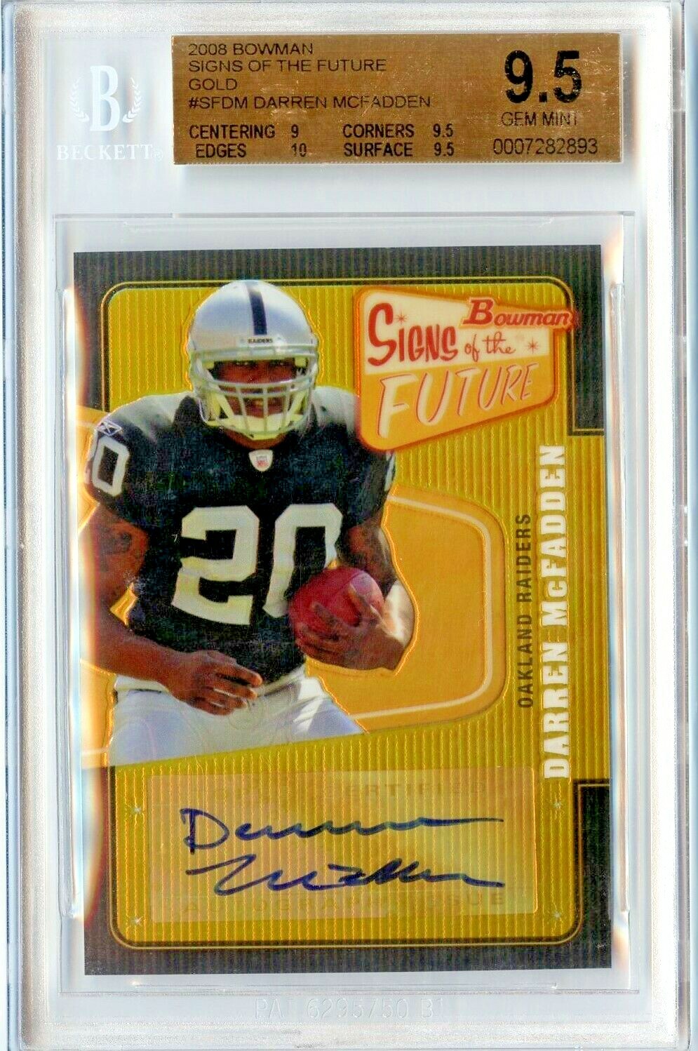 Darren McFadden Bowman Signs of the Future #SFDM Gold