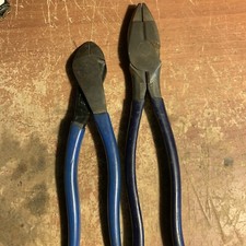 vintage klien tool 8 inch cutting dike plier& 9 inch linesman made in usa