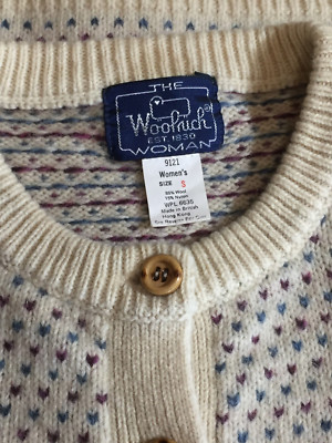 Vintage Cardigan Sweater Size Small Woolrich Classic Wool Birdseye 