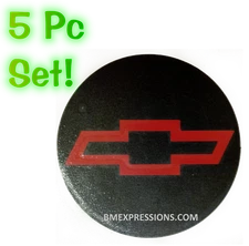 Chevy Bowtie Wheel Center Cap 3.5" Overlay Decals Choose your Colors 5 in a SET