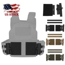 Tactical Vest MOLLE Quick Release Buckle Set Tube Cummerbund Adapter Hook & Loop