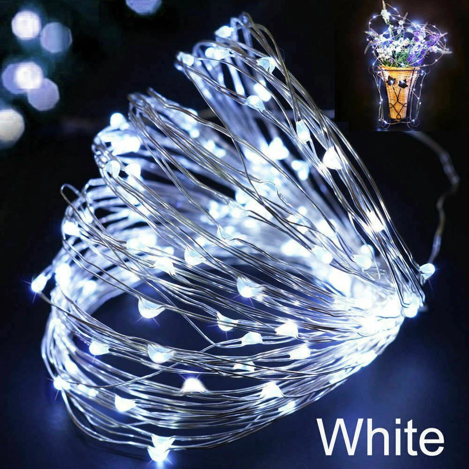LED String Battery USB 12V Copper Wire Fairy Lights Garland for Xmas Party Decor - Image 3 of 4