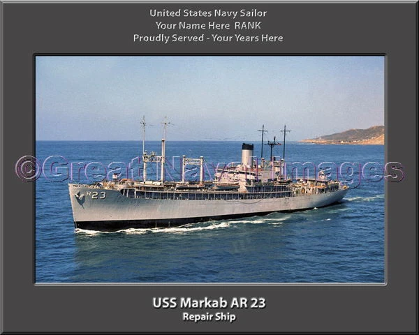 USS Markab AR 23 Personalized Canvas Ship Photo Print Navy Veteran Gift