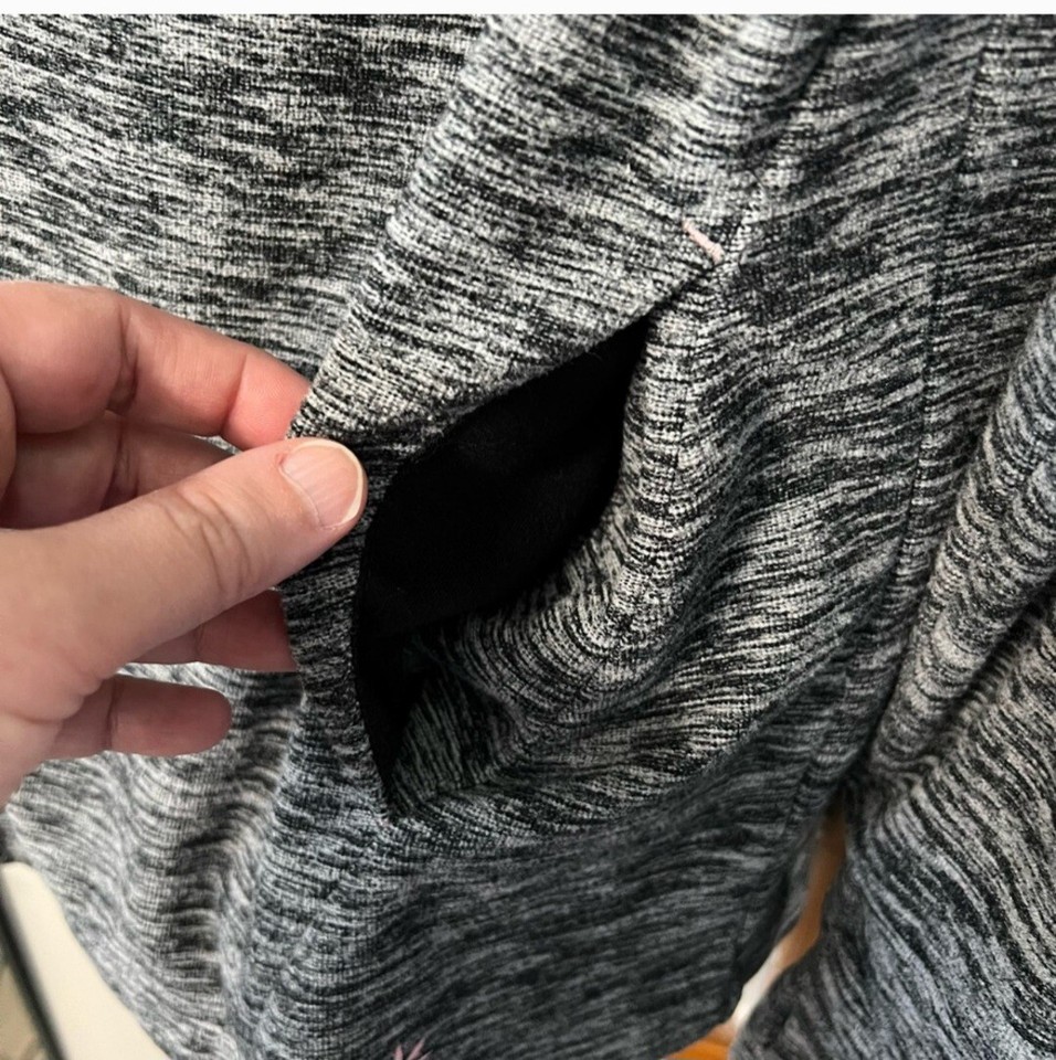 Womens Large Lukka Gray Hoodie With Pink Strings, Fall Clothing eBay