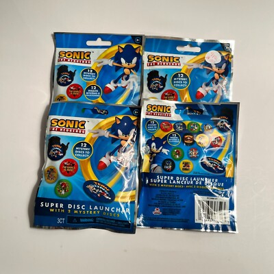 Sonic the Hedgehog Super Disc Launcher with 2 Mystery discs- 4 pack NEW