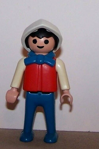 VTG Playmobil 5581 Royal Guards CHILD BOY Paper Hat Red Blue Figure Victorian