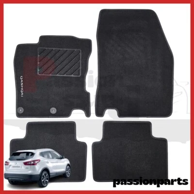 LABORATORIO PASSION PARTS TAPPETI NISSAN QASHQAI J11 DAL 2014 AL 2021 IN MOQUETTE CON RICAMO E 2 FISSAGGI
