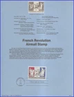 USA7 #C120 U/A SOUVENIR PAGE FDC   French Revolution joint issue/France