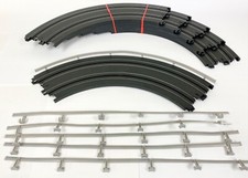 Auto World HO TraXessories 9" Radius 1/4 Curve Track w/ Gaurd Rail 6 PCS 