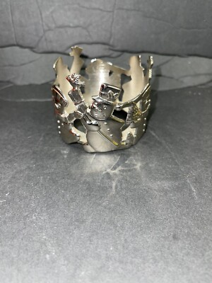 Gorham Silver Metal Snowman Pillar/Jar Candle Holder-Beautiful!  