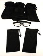 Set of 5 Black Micro Fiber Sunglasses Carrying Pouch, Soft Case Glasses Bag