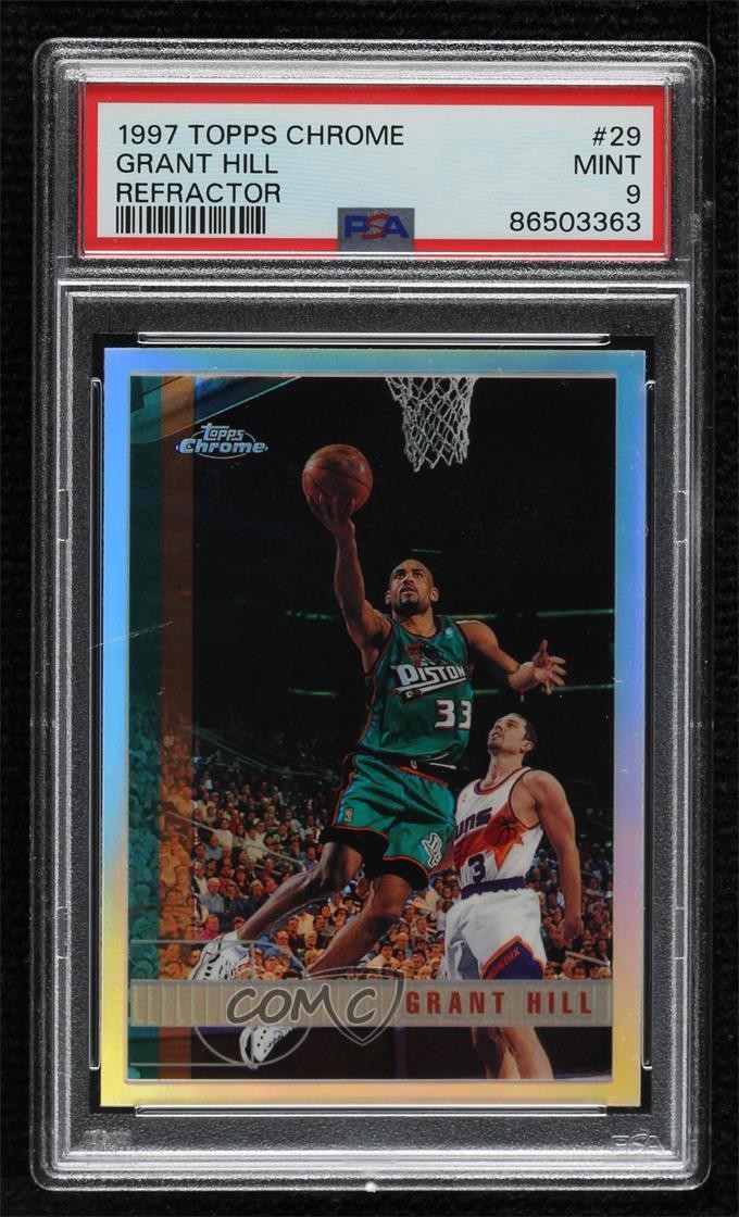 1997-98 Topps Chrome Refractor Grant Hill #29 PSA 9 MINT HOF