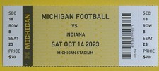 2023 Michigan Football Ticket Vs Indiana Hoosiers 