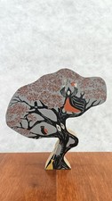 Tree Shaped Wood Cutting Painted With Halloween Theme Witch Owl