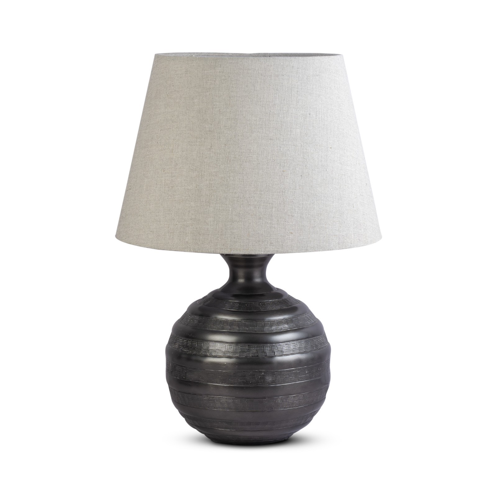 Lamp Large Antique Bronze Living Room Bedroom Bedside Table Silver Grey Round