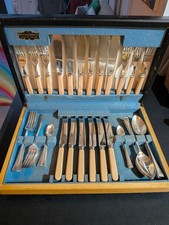 Vintage Priestley & Moore 36 Piece Cutlery Set Boxed Complete 1960s