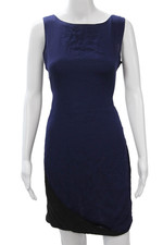 Halston Womens Sheath Dress Black Silk Sleeveless Zip Knee Length Size 10