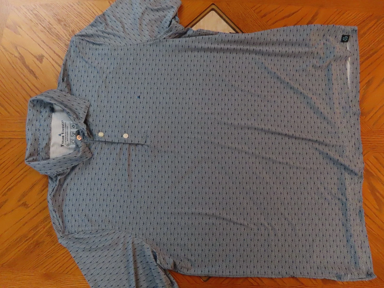 Tailor Vintage Men’s XL Blue Fog Wave UPF Golf Polo – SummerComfortPerformance