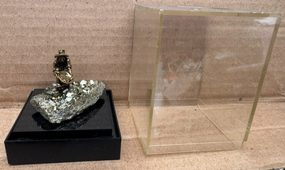 Pyrite 24k GP Figurine Gold Miner Prospector Made & Mine in the West w/ Case